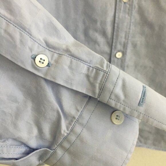 BURBERRY LONDON Mens Large 15 1/2 -39 Dress Shirt Button Down Light Blue Cotton - Picture 5 of 14